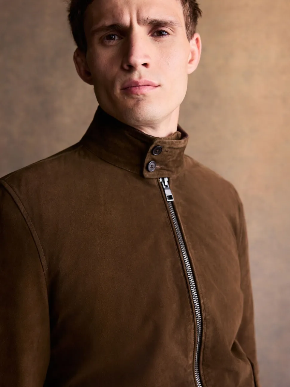 Brown Suede Harrington Jacket