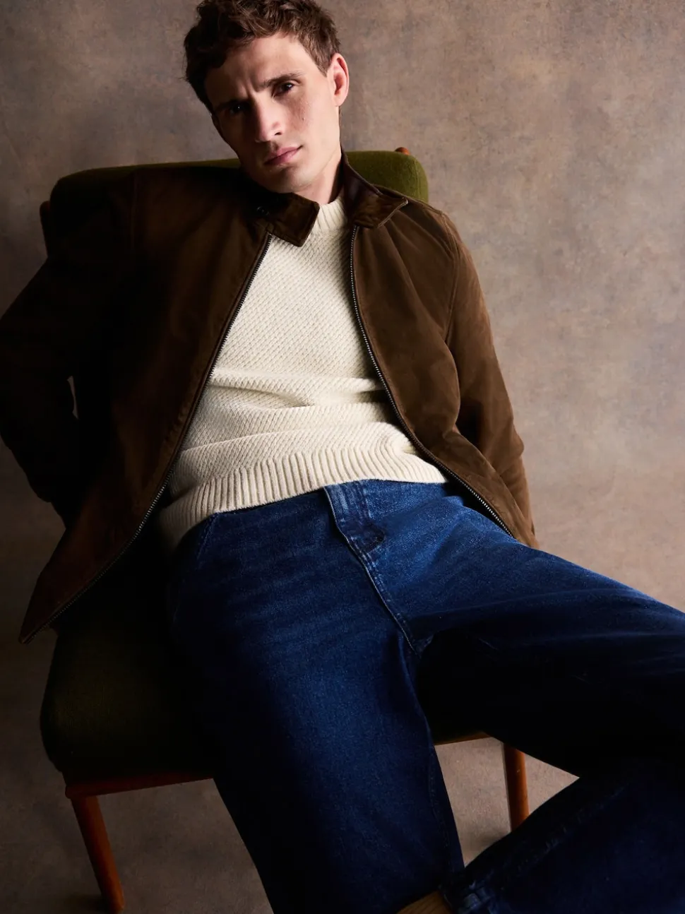 Brown Suede Harrington Jacket