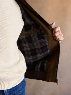 Brown Suede Harrington Jacket