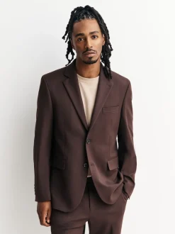 Brown Tailored Fit Motionflex Stretch Suit Jacket