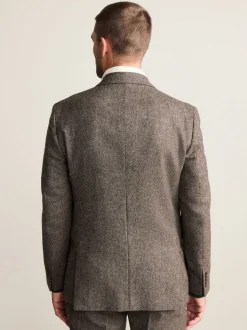 Brown Tailored Fit Signature Abraham Moon 100% British Wool Donegal Suit Jacket