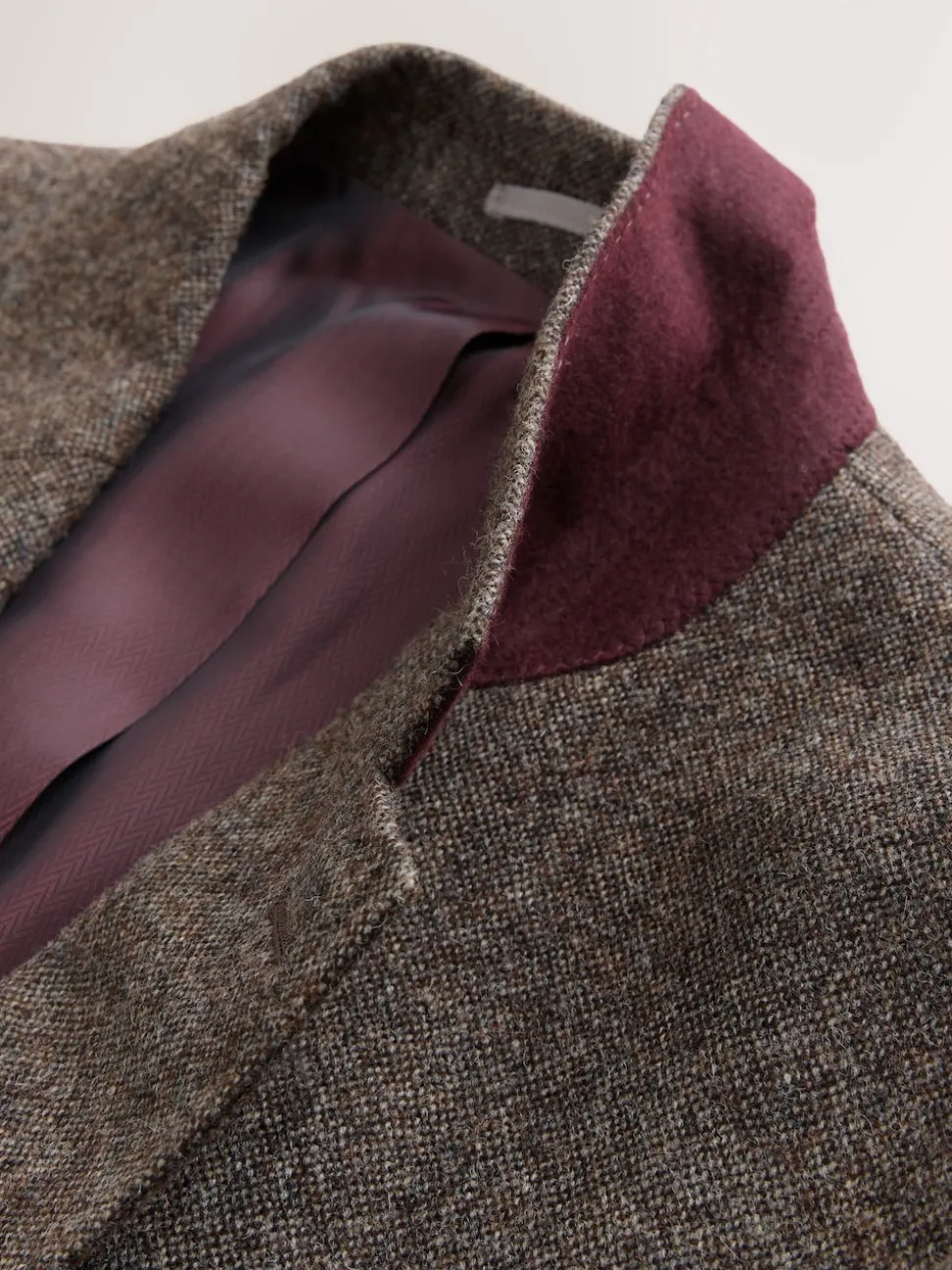 Brown Tailored Fit Signature Abraham Moon 100% British Wool Donegal Suit Jacket