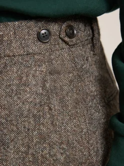 Brown Tailored Fit Signature Abraham Moon 100% British Wool Donegal Suit Trousers
