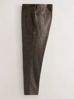 Brown Tailored Fit Signature Abraham Moon 100% British Wool Donegal Suit Trousers