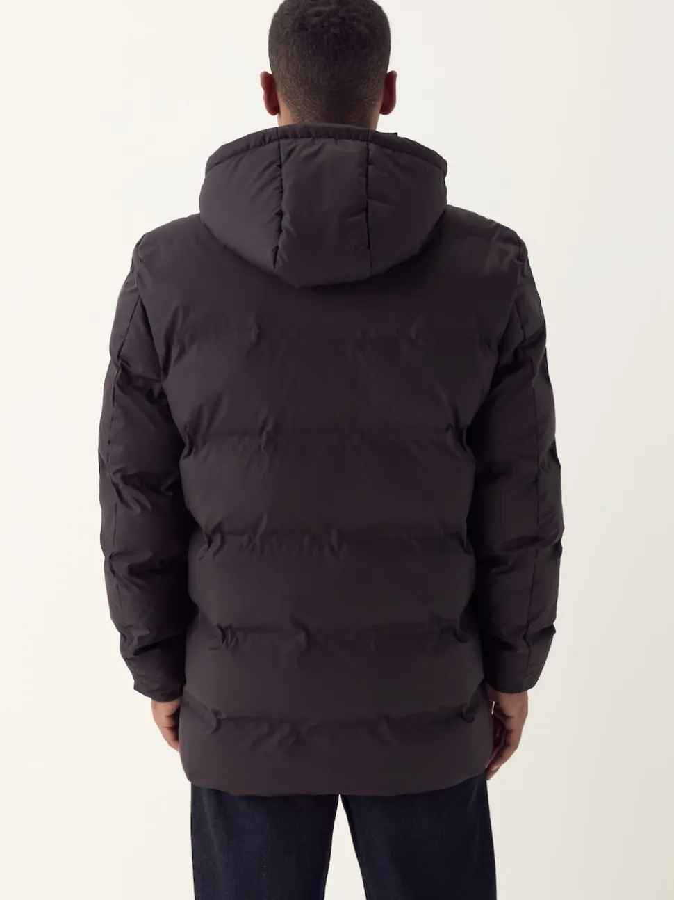 Brown ThermoGen Shower Resistant Rubbersied Puffer Coat
