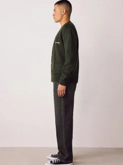 Brown Tint Straight Fit Vintage Wash Denim Jeans