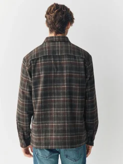Brown Twin Pocket Long Sleeve Check Overshirt