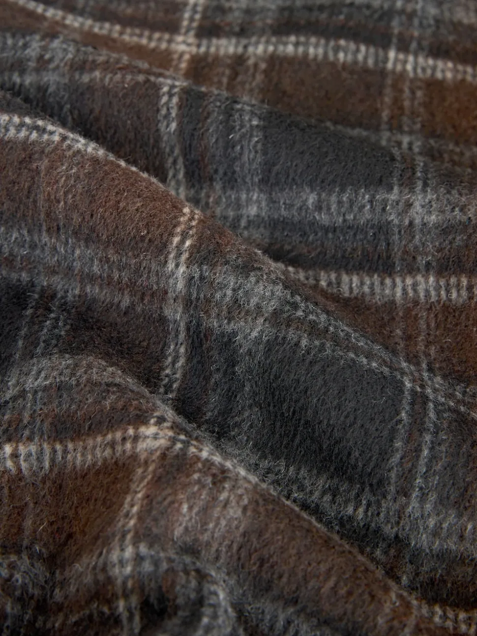Brown Twin Pocket Long Sleeve Check Overshirt