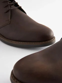 Brown Waxy Leather Chukka Boots