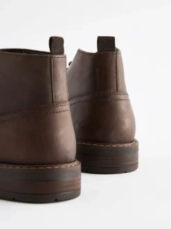 Brown Waxy Leather Chukka Boots