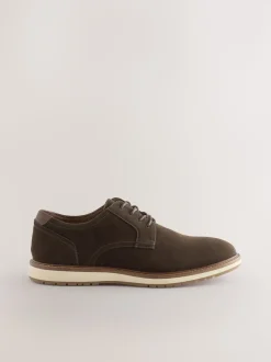 Brown Wedge Derby Shoes
