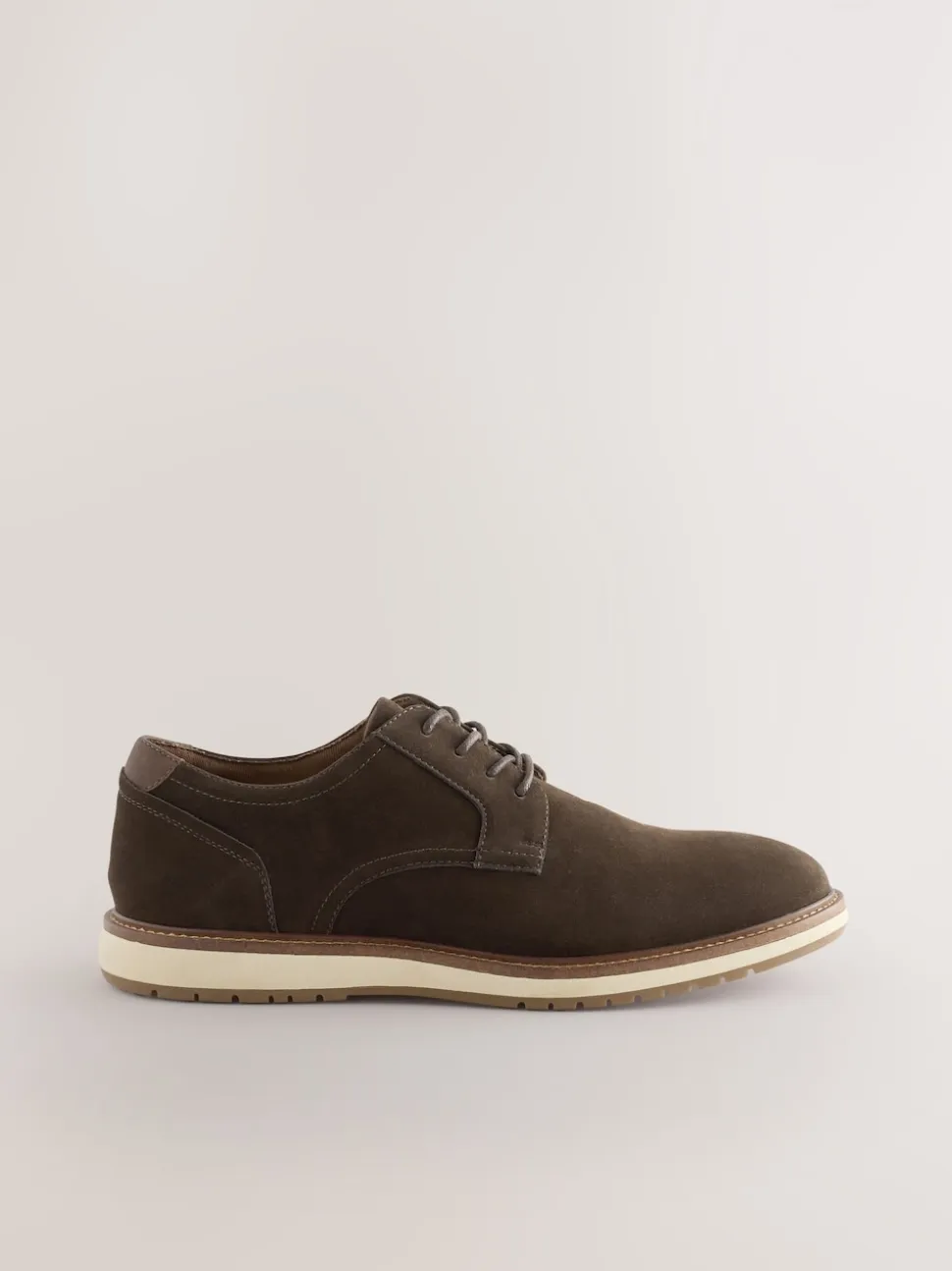 Brown Wedge Derby Shoes
