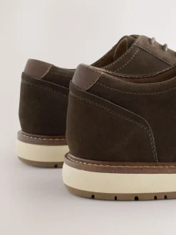 Brown Wedge Derby Shoes