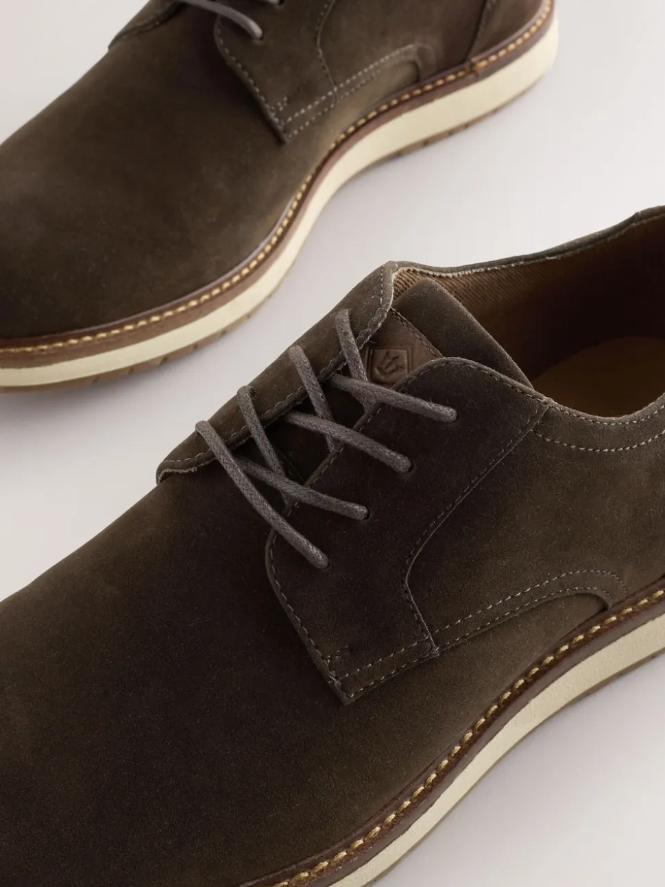 Brown Wedge Derby Shoes