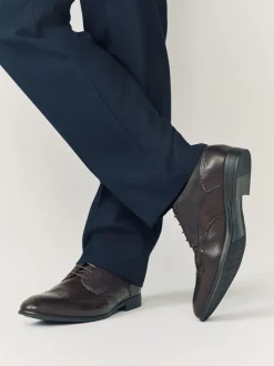 Brown Wide Fit Brogue Shoes