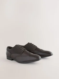 Brown Wide Fit Brogue Shoes