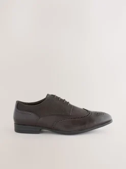 Brown Wide Fit Brogue Shoes