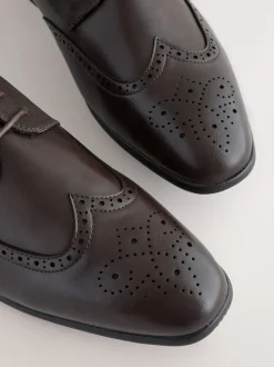 Brown Wide Fit Brogue Shoes