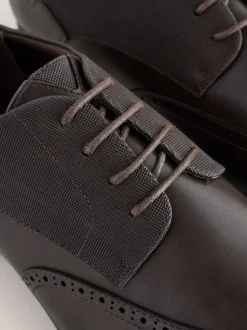 Brown Wide Fit Brogue Shoes