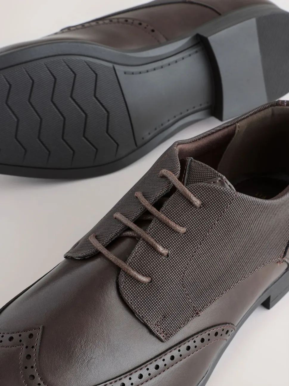 Brown Wide Fit Brogue Shoes