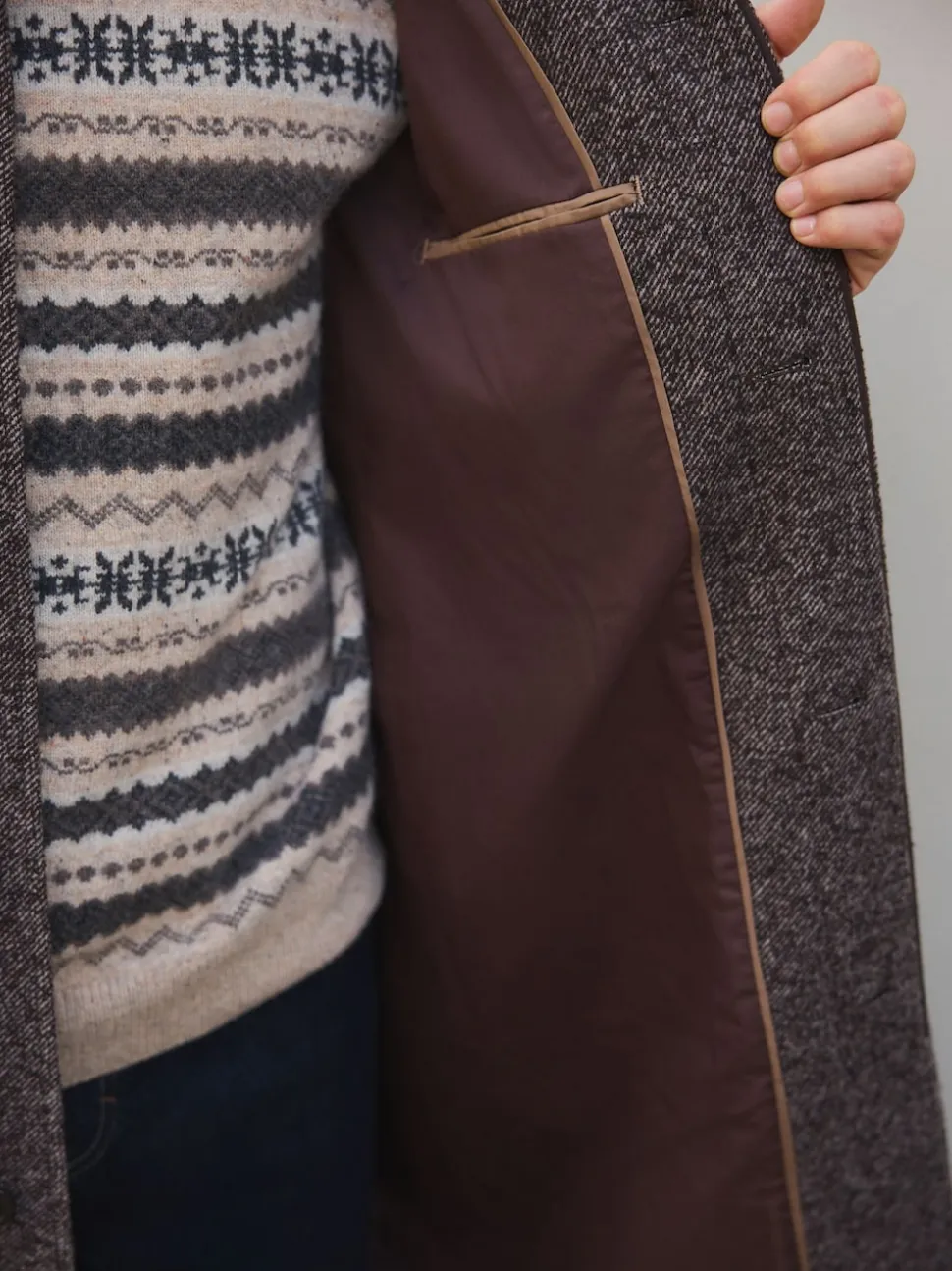 Brown Wool Blend Coat