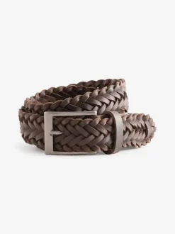 Brown Woven Leather Belt