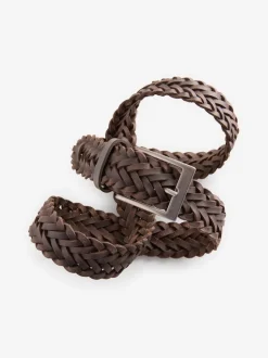 Brown Woven Leather Belt