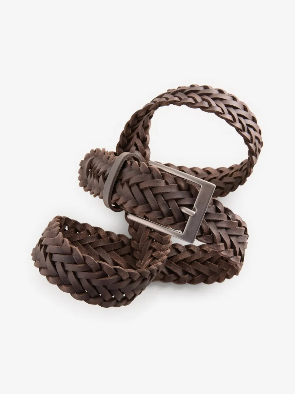 Brown Woven Leather Belt