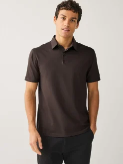 Brown/Blue/Neutral Regular Fit Short Sleeve Jersey Polo Shirts 3 Pack