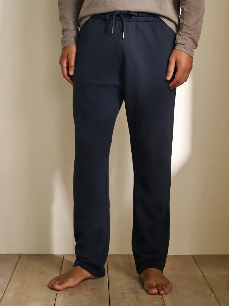 Brown/Navy Blue Long Sleeve Jersey Pyjamas Set