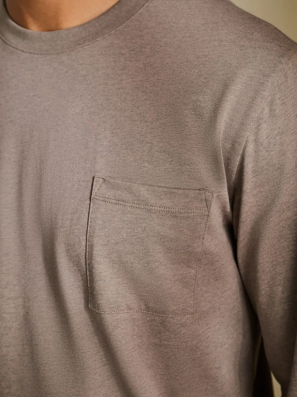 Brown/Navy Blue Long Sleeve Jersey Pyjamas Set