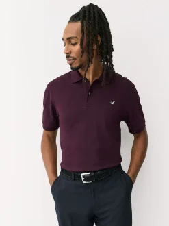 Burgundy Red Duck Short Sleeve Pique Polo Shirt