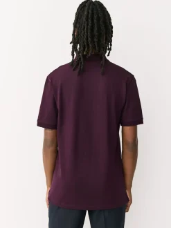 Burgundy Red Duck Short Sleeve Pique Polo Shirt
