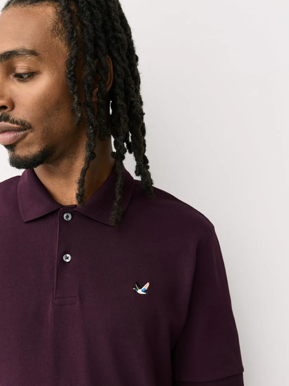 Burgundy Red Duck Short Sleeve Pique Polo Shirt
