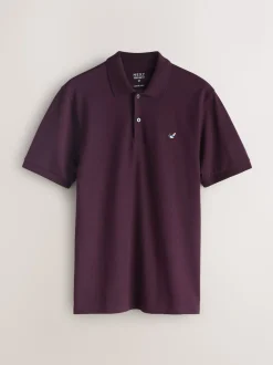 Burgundy Red Duck Short Sleeve Pique Polo Shirt