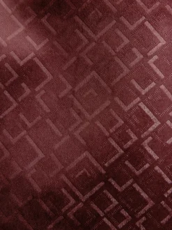 Burgundy Red Geometric Slim Fit Patterned Velvet Blazer