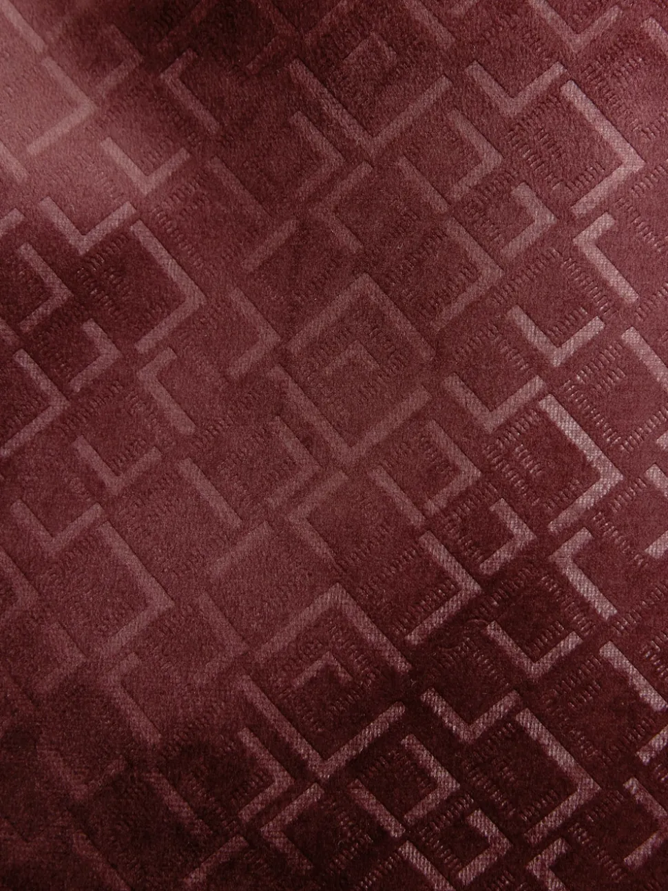 Burgundy Red Geometric Slim Fit Patterned Velvet Blazer
