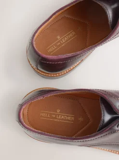 Burgundy Red Heritage Derby Leather Shoes