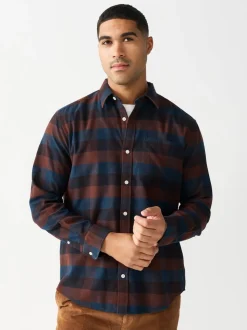 Burgundy Red Long Sleeve Check Shirt