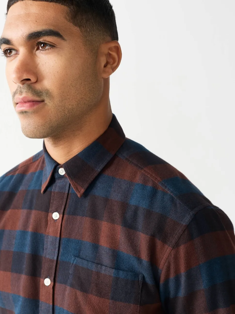 Burgundy Red Long Sleeve Check Shirt
