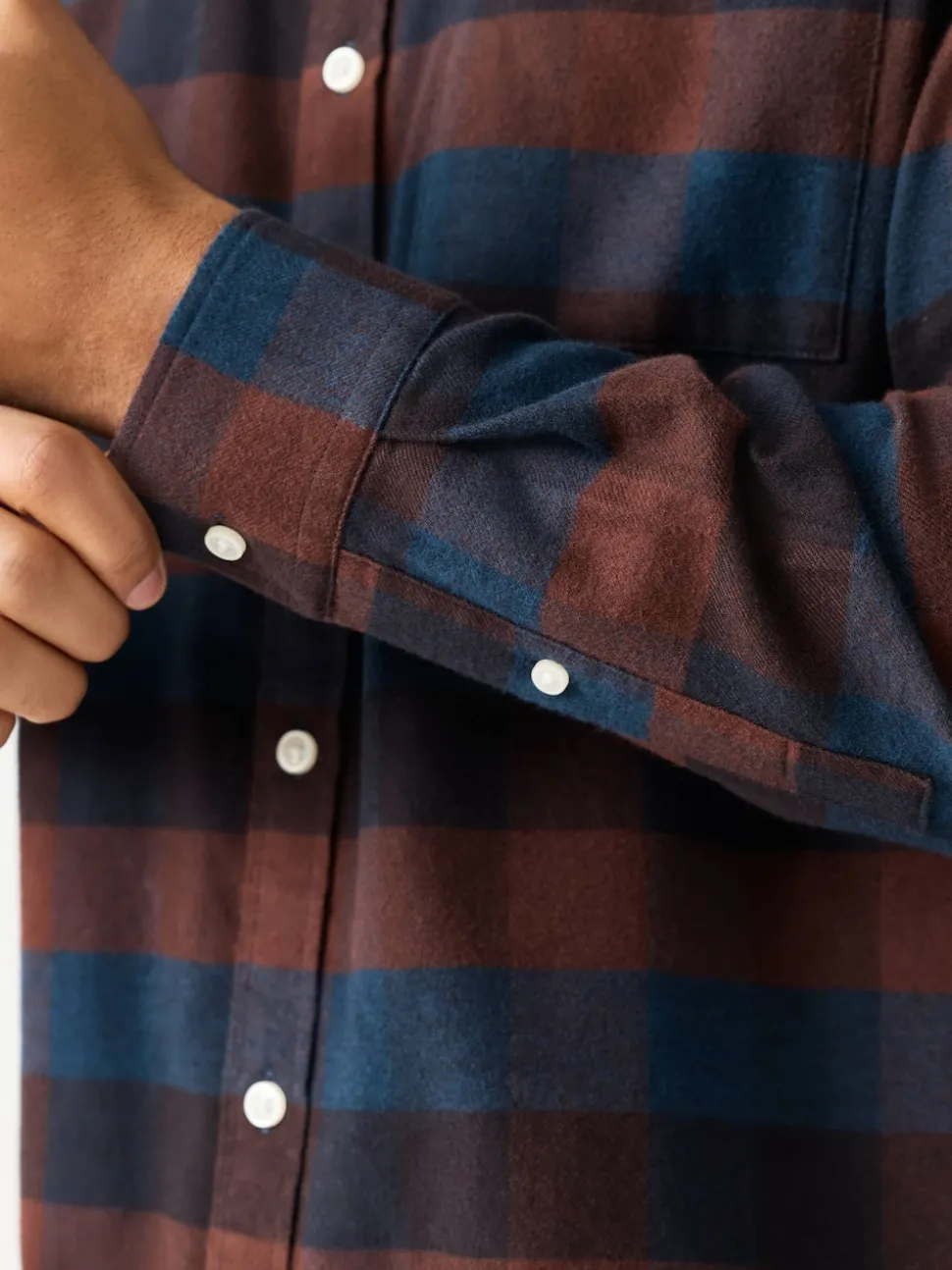 Burgundy Red Long Sleeve Check Shirt