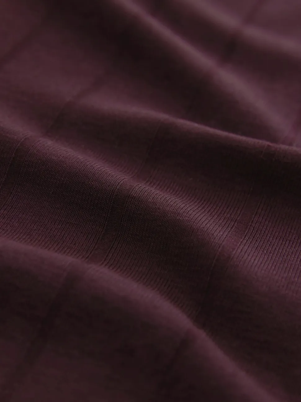 Burgundy Red N.Premium Modal Cotton Ribbed Textured Smart T-Shirt