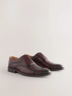 Burgundy Red Oxford Toecap Shoes
