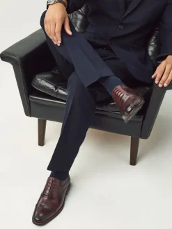Burgundy Red Oxford Toecap Shoes