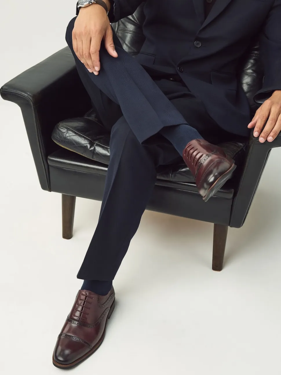 Burgundy Red Oxford Toecap Shoes