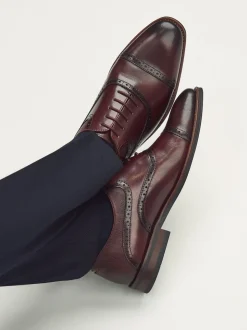 Burgundy Red Oxford Toecap Shoes