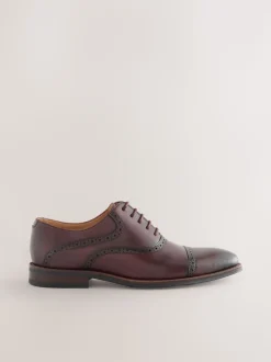 Burgundy Red Oxford Toecap Shoes