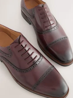 Burgundy Red Oxford Toecap Shoes