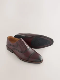 Burgundy Red Oxford Toecap Shoes