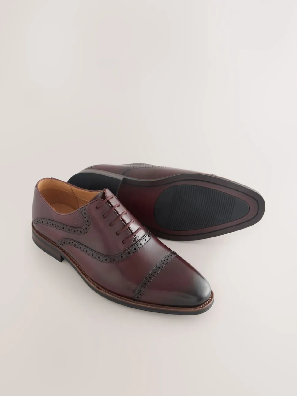 Burgundy Red Oxford Toecap Shoes